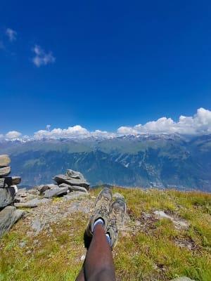Watching Indrasan, Deo Tibba from the graddy top of Khanpari Tibba .